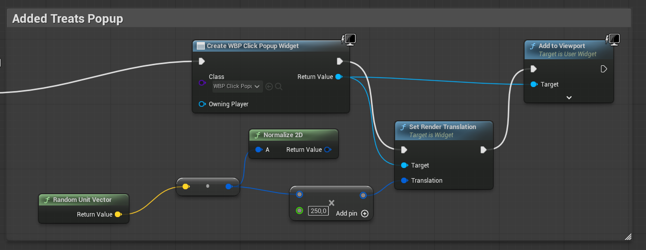 Blueprint — treat popup feedback, non-hit-testable to prevent click interception
